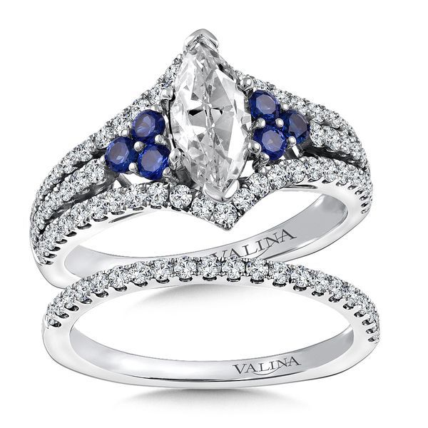 Diamond & Blue Sapphire Engagement Ring Image 5 Conti Jewelers Endwell, NY