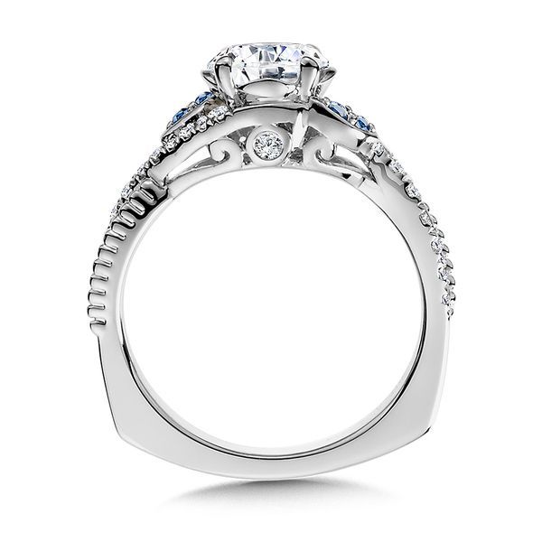 Diamond and Blue Sapphire Engagement Ring Image 3 Glatz Jewelry Aliquippa, PA
