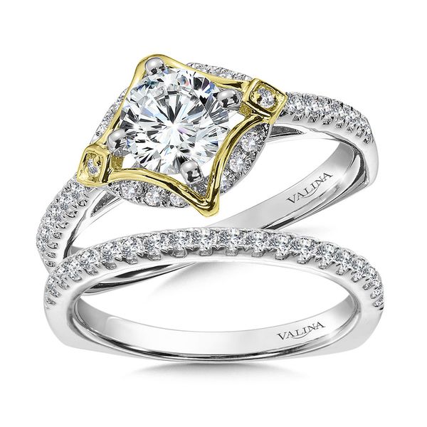 Diamond Engagement Ring in 14K White and Yellow Gold Image 3 Mesa Jewelers Grand Junction, CO