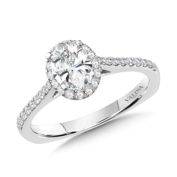 Diamond Halo Engagement Ring Mounting Conti Jewelers Endwell, NY