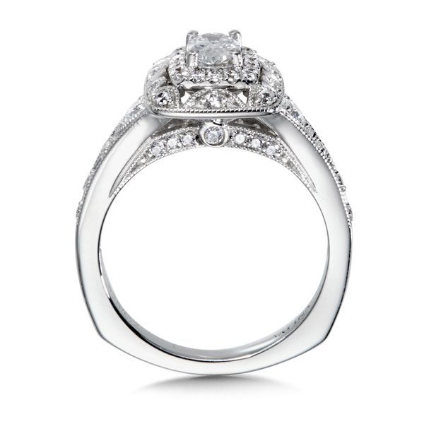 Diamond Halo Engagement Ring Image 3 Biondi Diamond Jewelers Aurora, CO