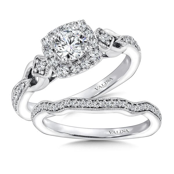 3-Stone Halo Style Diamond Engagement Ring Image 4 Midtown Diamonds Reno, NV