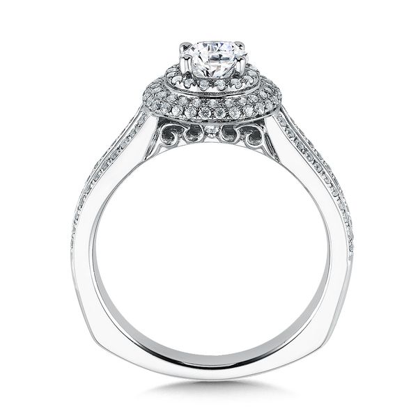 Round Double Halo Diamond Engagement Ring Image 2 The Jewelry Source El Segundo, CA