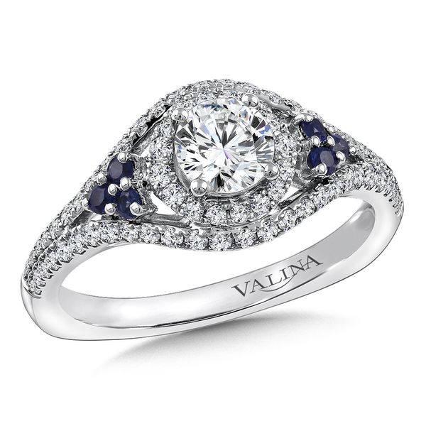 Diamond and Blue Sapphire Engagement Ring Biondi Diamond Jewelers Aurora, CO