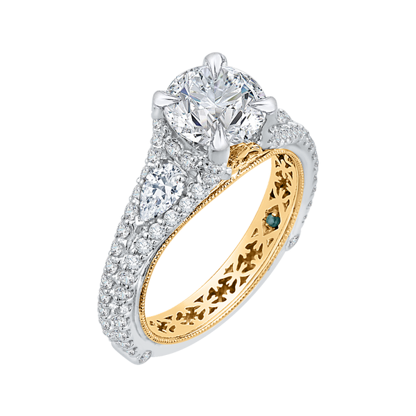 Split Shank Round Diamond Engagement Ring in 14K Two Tone Gold (Semi-Mount) Image 2 Vandenbergs Fine Jewellery Winnipeg, MB