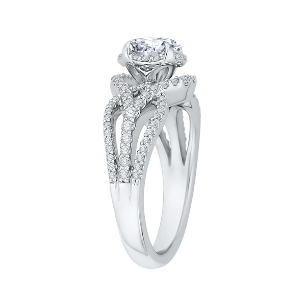 Split Shank Round Diamond Engagement Ring in 14K White Gold (Semi-Mount) Image 3 Vandenbergs Fine Jewellery Winnipeg, MB