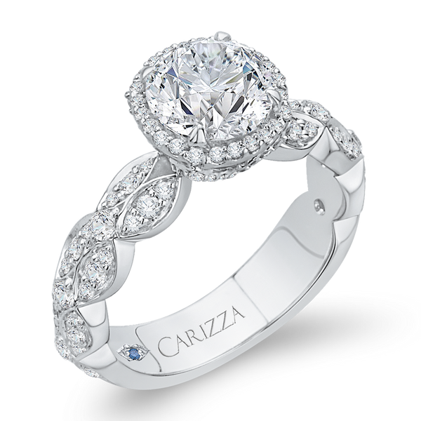 Round Diamond Halo Engagement Ring in 14K White Gold (Semi-Mount) Image 2 Vandenbergs Fine Jewellery Winnipeg, MB
