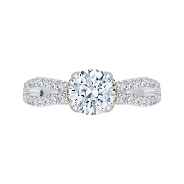 Split Shank Round Diamond Engagement Ring in 14K Two Tone Gold (Semi-Mount) Vandenbergs Fine Jewellery Winnipeg, MB