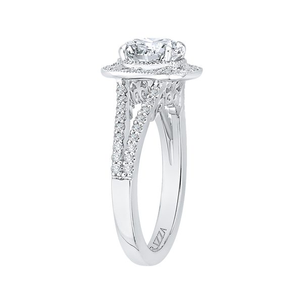 Split Shank Round Diamond Engagement Ring in 14K Two Tone Gold (Semi-Mount) Image 3 Dondero's Jewelry Vineland, NJ