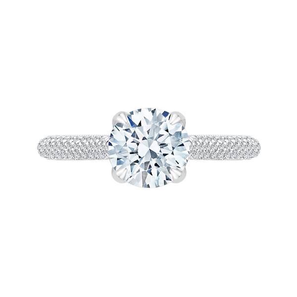 Round Diamond Cathedral Style Engagement Ring in 14K White Gold (Semi-Mount) Vandenbergs Fine Jewellery Winnipeg, MB