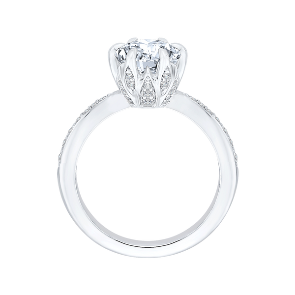 Round Diamond Floral Engagement Ring in 14K White Gold (Semi-Mount) Image 4 Vandenbergs Fine Jewellery Winnipeg, MB