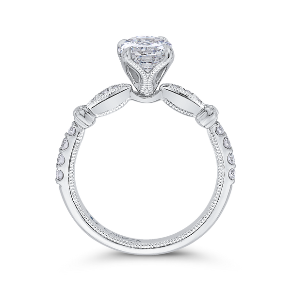 Round Diamond Engagement Ring in 14K White Gold (Semi-Mount) Image 4 Dondero's Jewelry Vineland, NJ