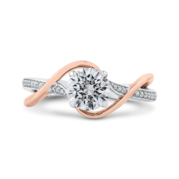Split Shank Round Diamond Engagement Ring in 14K Two Tone Gold (Semi-Mount) Dondero's Jewelry Vineland, NJ