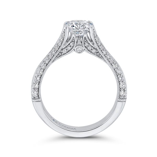 Split Shank Round Diamond Engagement Ring in 14K White Gold (Semi-Mount) Image 4 Vandenbergs Fine Jewellery Winnipeg, MB