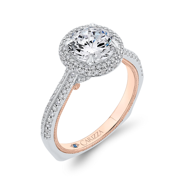 Diamond Double Halo Engagement Ring in 14K Two Tone Gold (Semi-Mount) Image 2 Vandenbergs Fine Jewellery Winnipeg, MB