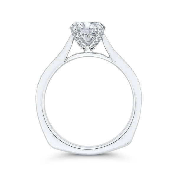 Euro Shank Diamond Engagement Ring in 14K White Gold Semi Mount