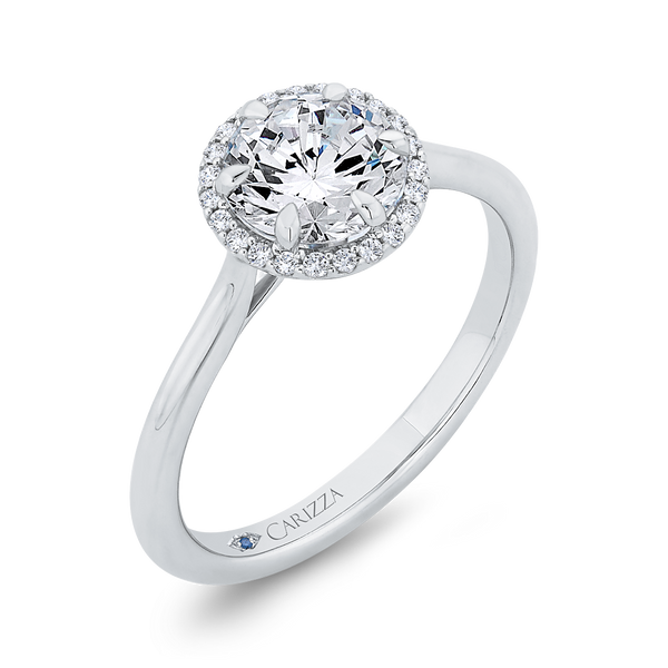 Diamond Halo Engagement Ring in 14K White Gold (Semi-Mount) Image 2 The Stone Jewelers Boone, NC