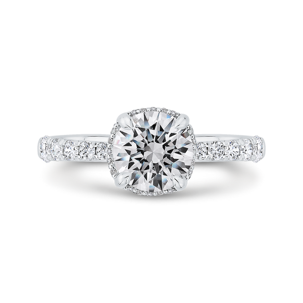 Diamond Halo Engagement Ring in 14K White Gold (Semi-Mount) Diamond Shop Ada, OK