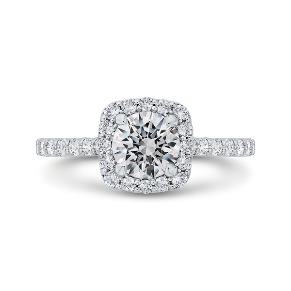 Diamond Halo Engagement Ring in 14K White Gold (Semi-Mount) Vandenbergs Fine Jewellery Winnipeg, MB