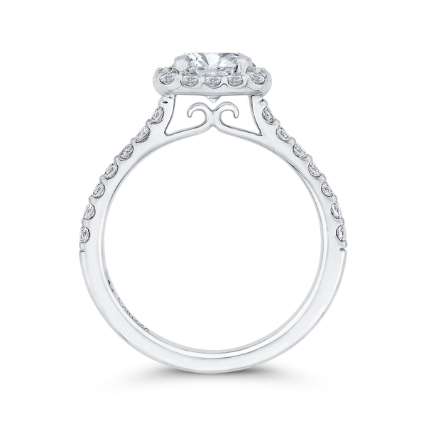 Diamond Halo Engagement Ring in 14K White Gold (Semi-Mount) Image 4 James Gattas Jewelers Memphis, TN
