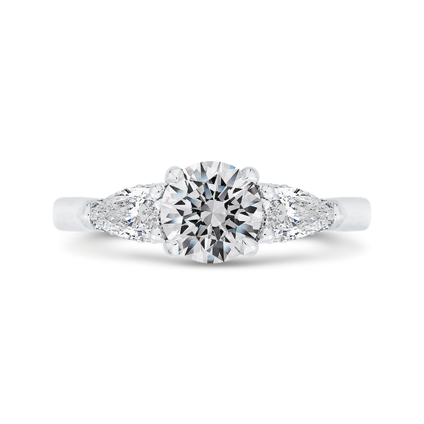 Round Diamond Three-Stone Plus Engagement Ring in 14K Two Tone Gold (Semi-Mount) Vandenbergs Fine Jewellery Winnipeg, MB