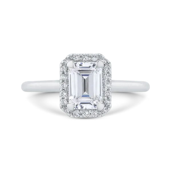 Emerald cut sales semi mount settings