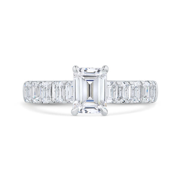 Emerald Cut Solitaire Diamond Engagement Ring in 14K White Gold (Semi-Mount) James Gattas Jewelers Memphis, TN