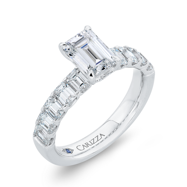 Emerald Cut Solitaire Diamond Engagement Ring in 14K White Gold (Semi-Mount) Image 2 Mueller Jewelers Chisago City, MN