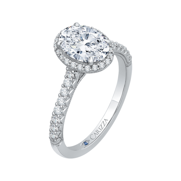 Oval Cut Diamond Halo Engagement Ring in 14K White Gold (Semi-Mount) Image 2 Vandenbergs Fine Jewellery Winnipeg, MB