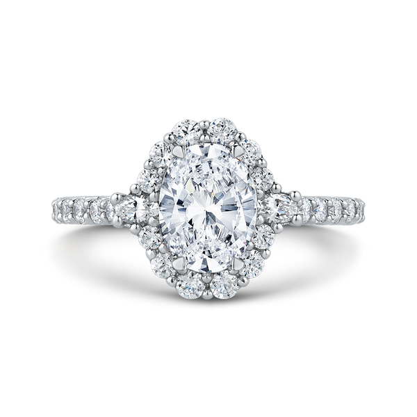 Oval Cut Diamond Halo Engagement Ring in 14K White Gold (Semi-Mount) Vandenbergs Fine Jewellery Winnipeg, MB