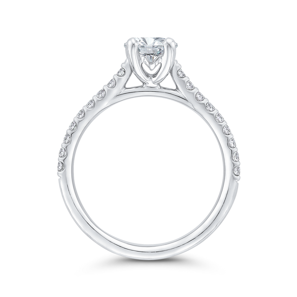 Oval Cut Diamond Classic Engagement Ring in 14K White Gold (Semi-Mount) Image 4 Dondero's Jewelry Vineland, NJ