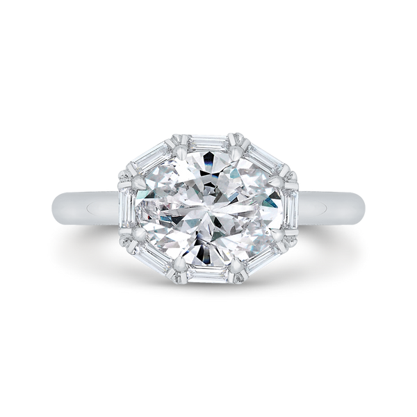 Oval Cut Diamond Cathedral Engagement Ring in 14K White Gold (Semi-Mount) Diamond Shop Ada, OK