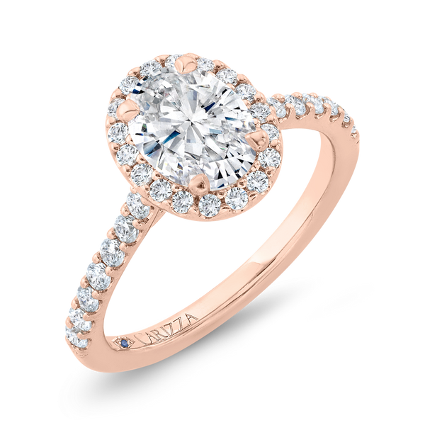 Oval Cut Diamond Halo Engagement Ring in 14K Rose Gold (Semi-Mount) Image 2 Vandenbergs Fine Jewellery Winnipeg, MB