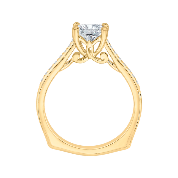 Princess Cut Diamond Solitaire with Accents Engagement Ring in 14K Yellow Gold (Semi-Mount) Image 4 Vandenbergs Fine Jewellery Winnipeg, MB