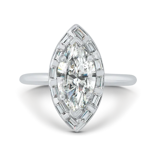 14k white gold marquise cut engagement ring deals