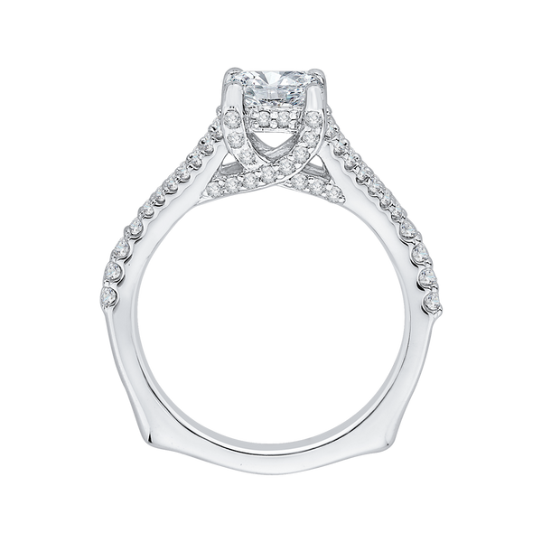 Split Shank Split Shank Cushion Cut Diamond Engagement Ring in 14K White Gold (Semi-Mount) Image 4 Vandenbergs Fine Jewellery Winnipeg, MB