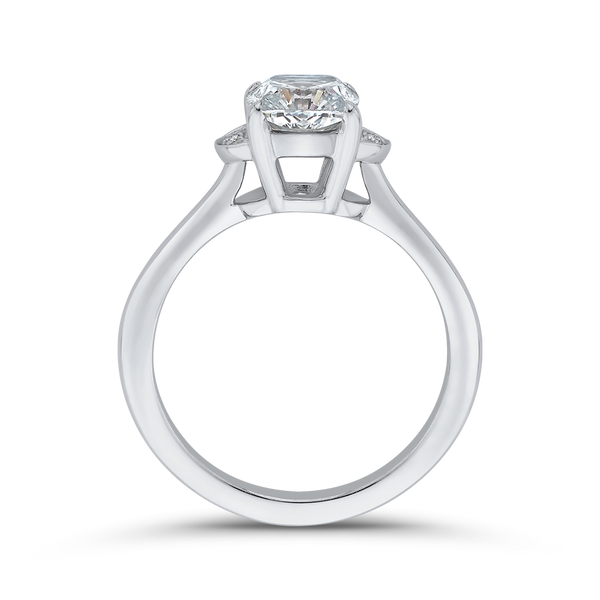 Cushion Cut Diamond Classic Engagement Ring in 14K White Gold (Semi-Mount) Image 4 Dondero's Jewelry Vineland, NJ