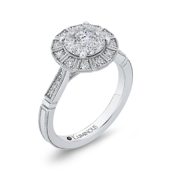 Round Diamond Halo Engagement Ring in 14K White Gold Image 2 McChristy Jewelers Columbus, NE