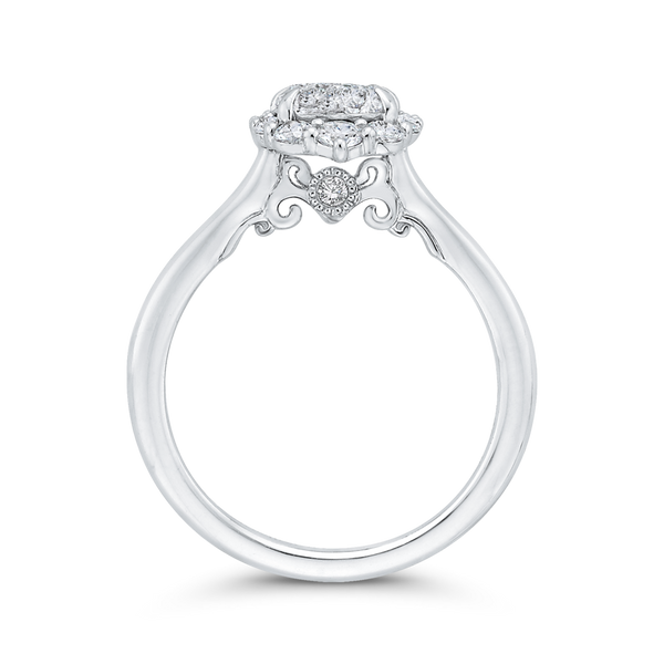 Diamond Halo Engagement Ring in 14K White Gold Image 4 McChristy Jewelers Columbus, NE