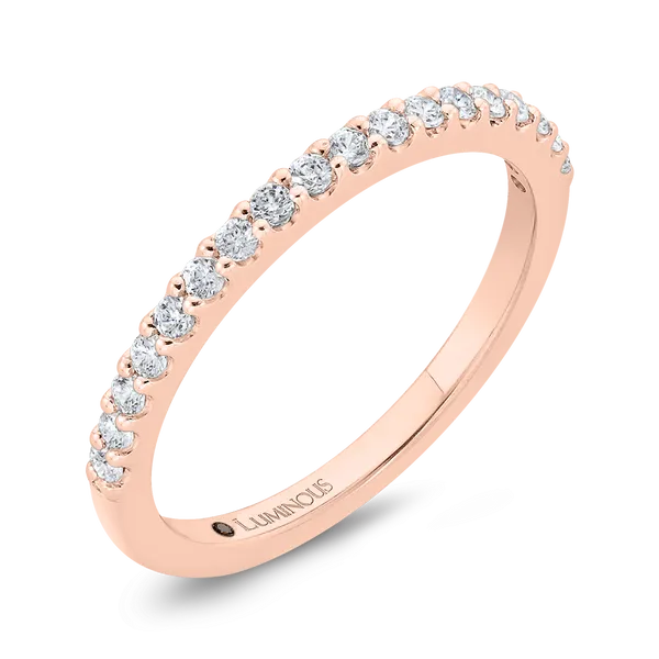 Round Diamond Half-Eternity Wedding Band in 14K Rose Gold