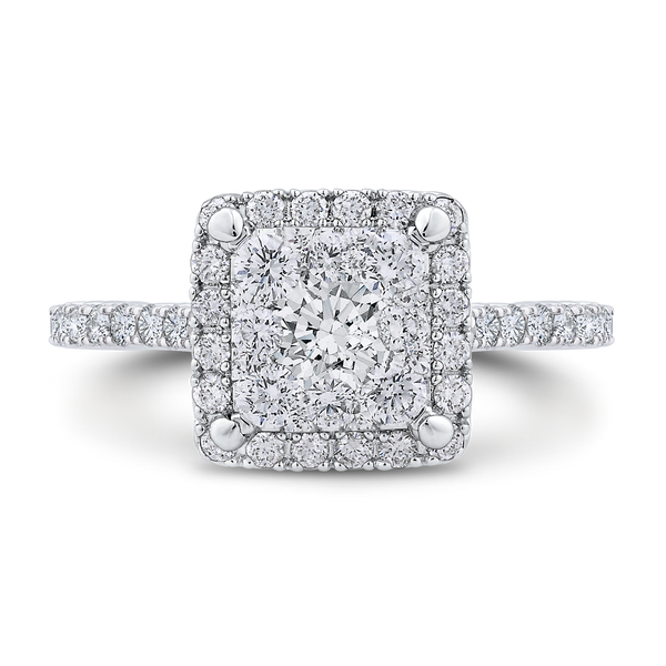 Round Diamond Halo Engagement Ring in 14K Two Tone Gold McChristy Jewelers Columbus, NE