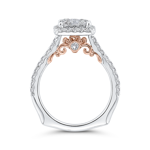 Round Diamond Halo Engagement Ring in 14K Two Tone Gold Image 4 McChristy Jewelers Columbus, NE