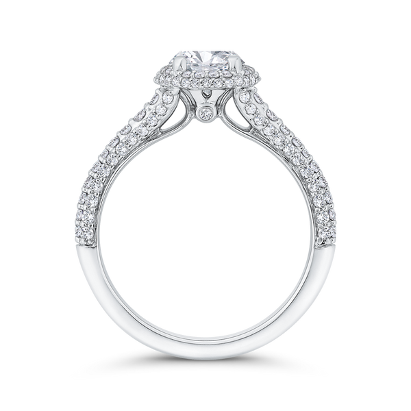 Diamond Halo Engagement Ring in 14K White Gold Image 4 Vandenbergs Fine Jewellery Winnipeg, MB