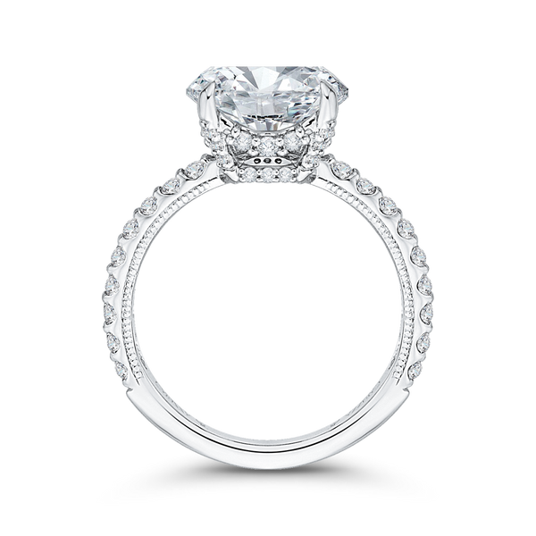 Round Diamond Engagement Ring in 18K White Gold (Semi-Mount) Image 4 James Gattas Jewelers Memphis, TN