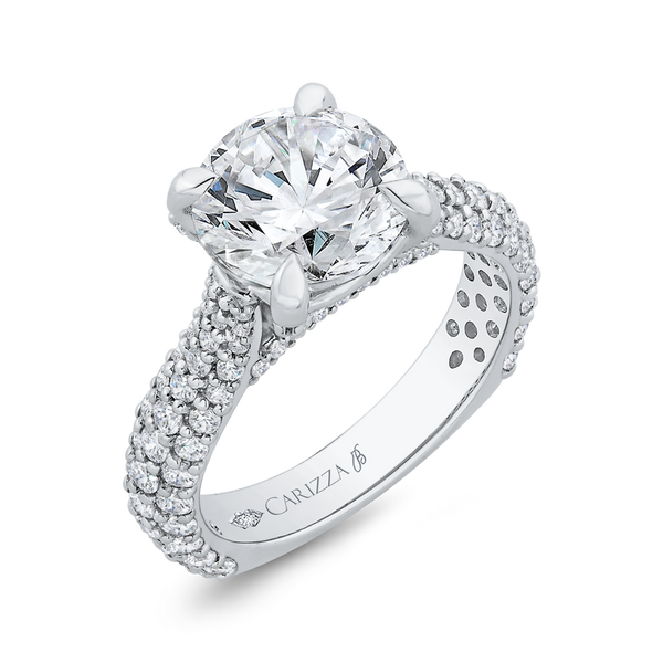 Euro Shank Diamond Engagement Ring in 18K White Gold (Semi-Mount) Image 2 The Stone Jewelers Boone, NC