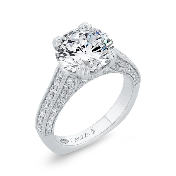 Euro Shank Diamond Engagement Ring Euro Shank in 18K White G