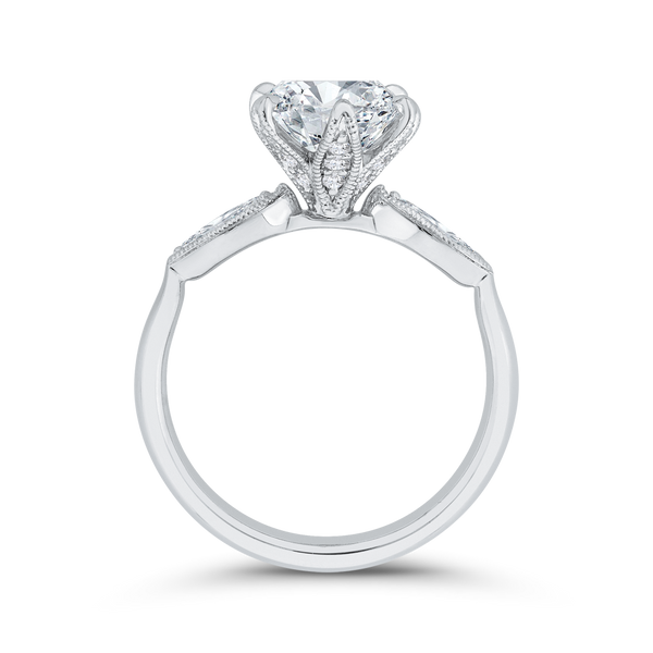Diamond Engagement Ring in 18K White Gold (Semi-Mount) Image 4 Diamond Shop Ada, OK