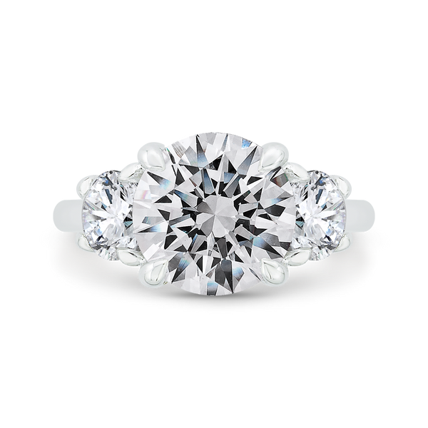 Round Diamond Three-Stone Plus Engagement Ring in 14K White Gold (Semi-Mount) Vandenbergs Fine Jewellery Winnipeg, MB