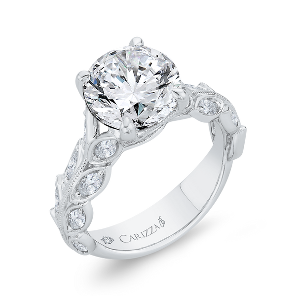 Split Shank Diamond Solitaire Plus Engagement Ring  in 14K White Gold (Semi-Mount) Image 2 The Stone Jewelers Boone, NC