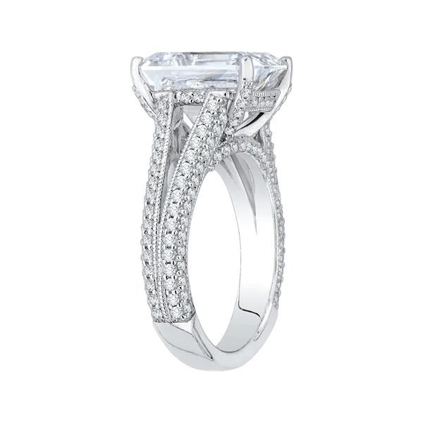 Emerald cut split shank 2025 engagement rings